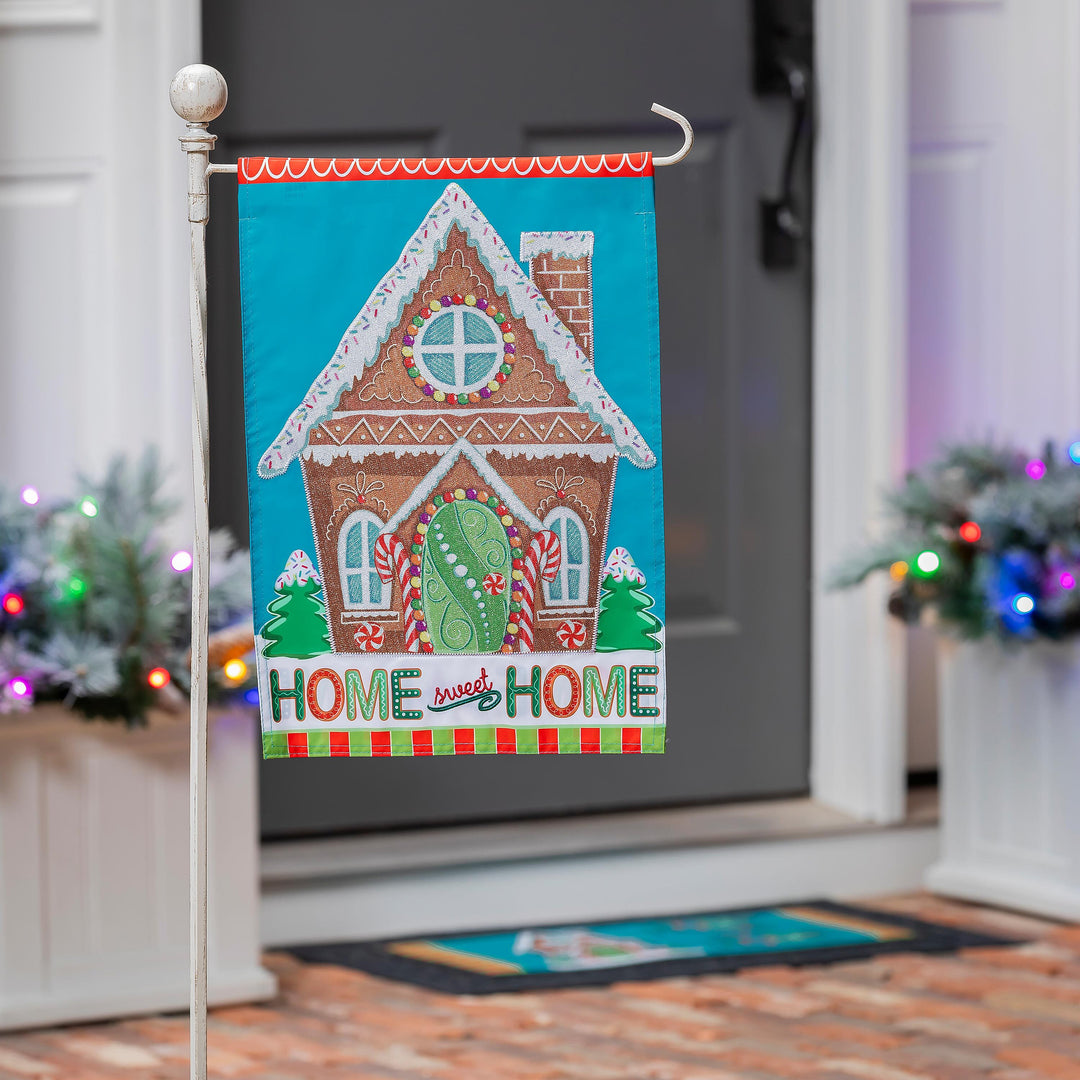 Gingerbread Home Sweet Home Garden Flag 2 Sided heartlandflags