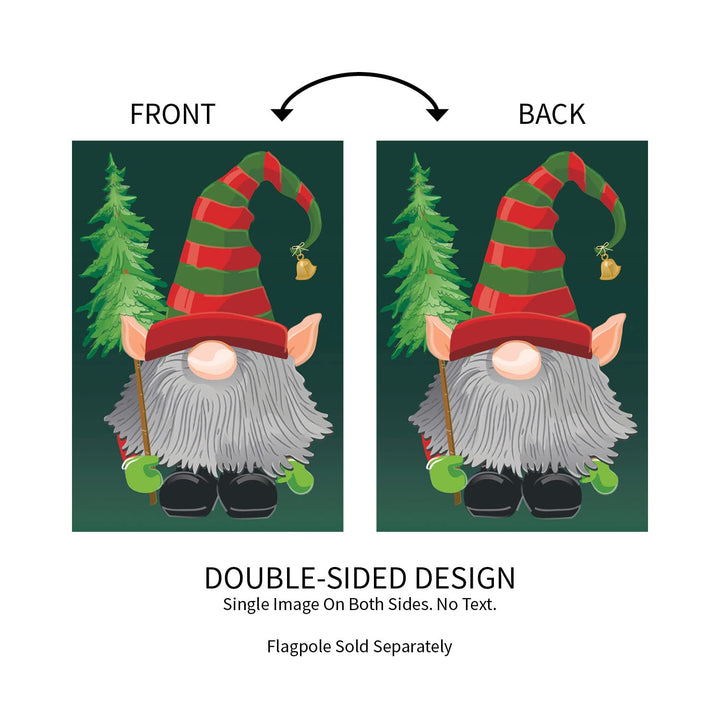 Gnome Elf Christmas Garden Flag 2 Sided heartlandflags