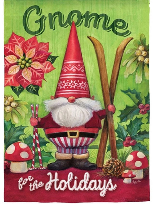 Gnome For The Holidays Garden Flag heartlandflags