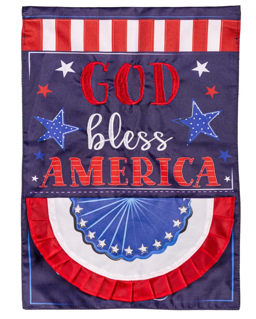 God Bless America Garden Flag 2 Sided heartlandflags