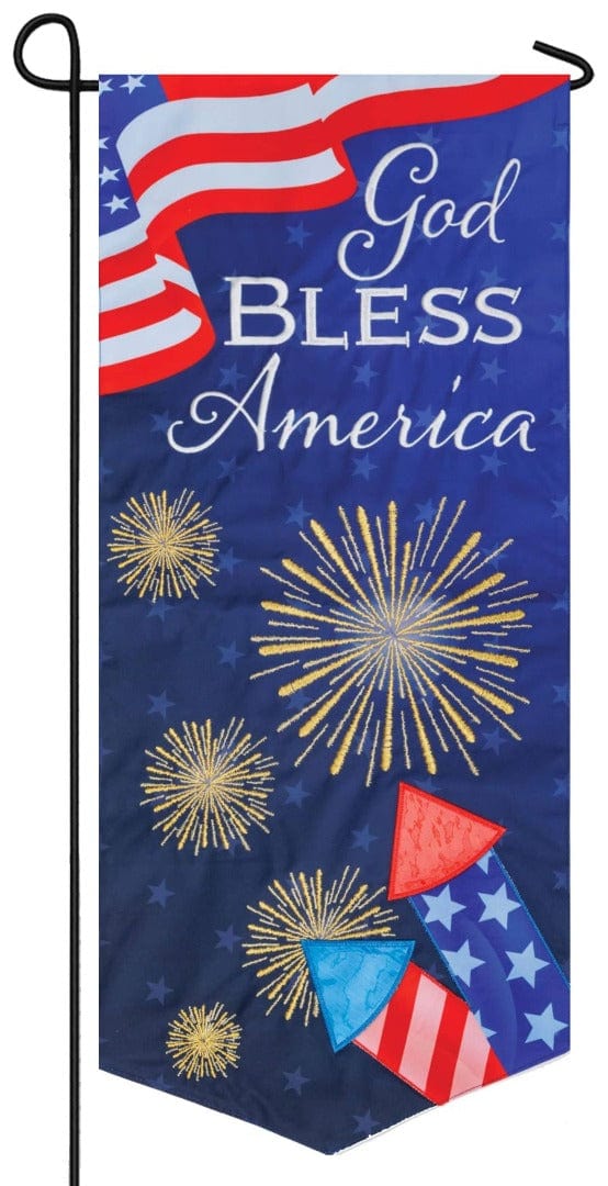 God Bless America Long Garden Flag 2 Sided XL heartlandflags