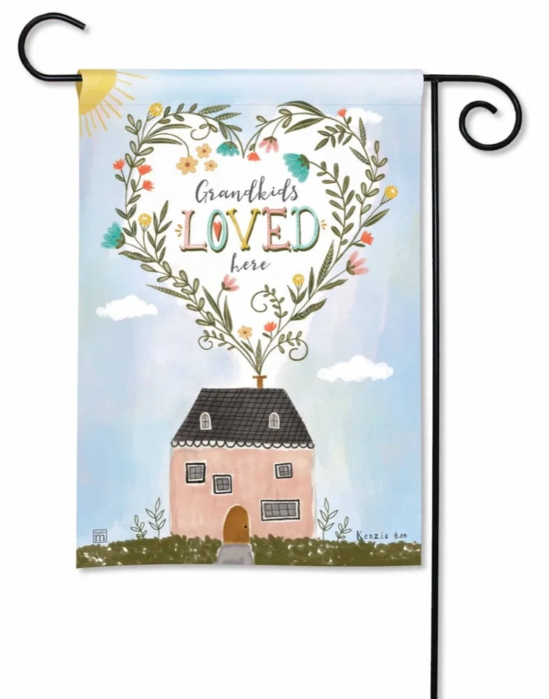 Grandkids Loved Here Garden Flag Decorative heartlandflags