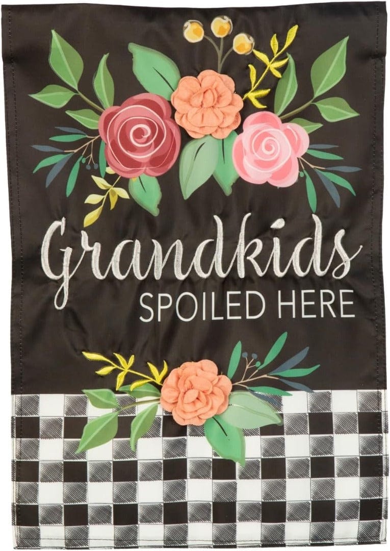 Grandkids Spoiled Here Applique Garden Flag 2 Sided heartlandflags