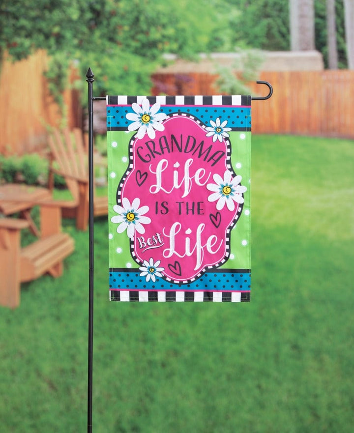 Grandma Life Applique Garden Flag 2 Sided Best Life heartlandflags