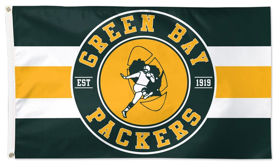 Green Bay Packers Flag 3x5 Retro Logo heartlandflags