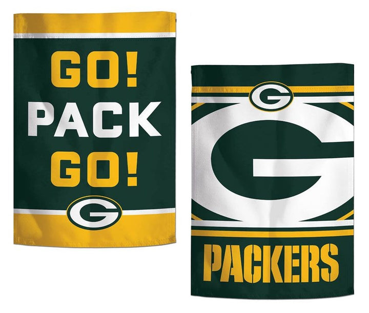 Green Bay Packers Garden Flag 2 Sided Go Pack Go Slogan heartlandflags