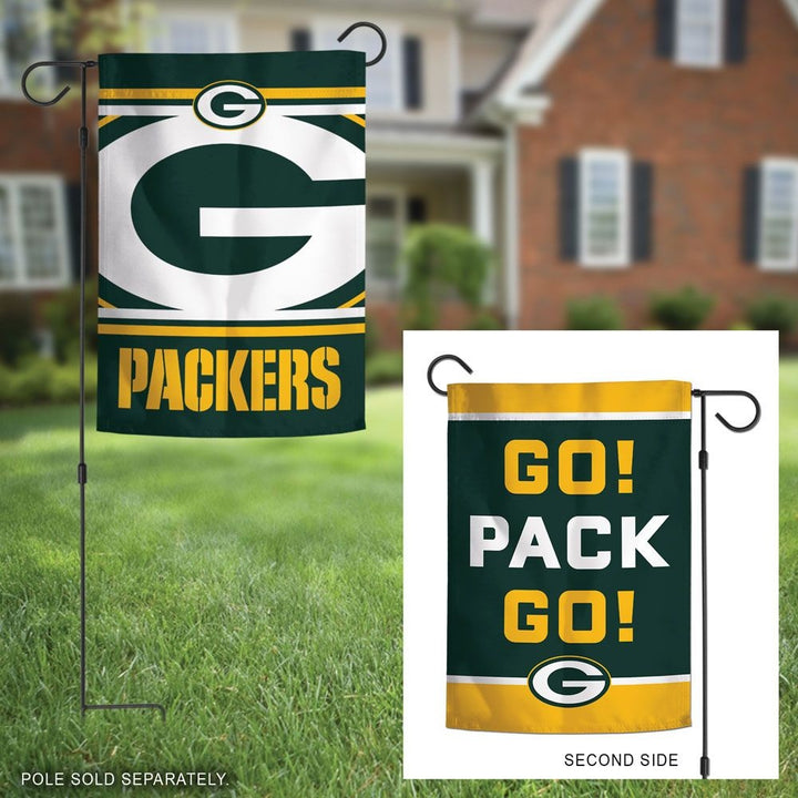 Green Bay Packers Garden Flag 2 Sided Go Pack Go Slogan heartlandflags