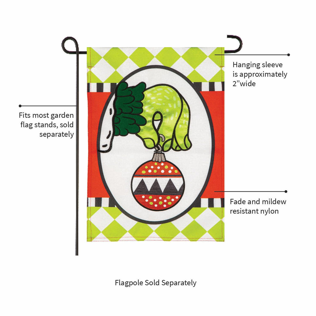 Grinch Ornament Christmas Garden Flag 2 Sided heartlandflags