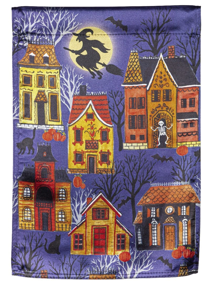 Halloween Village Garden Flag 2 Sided Witch heartlandflags