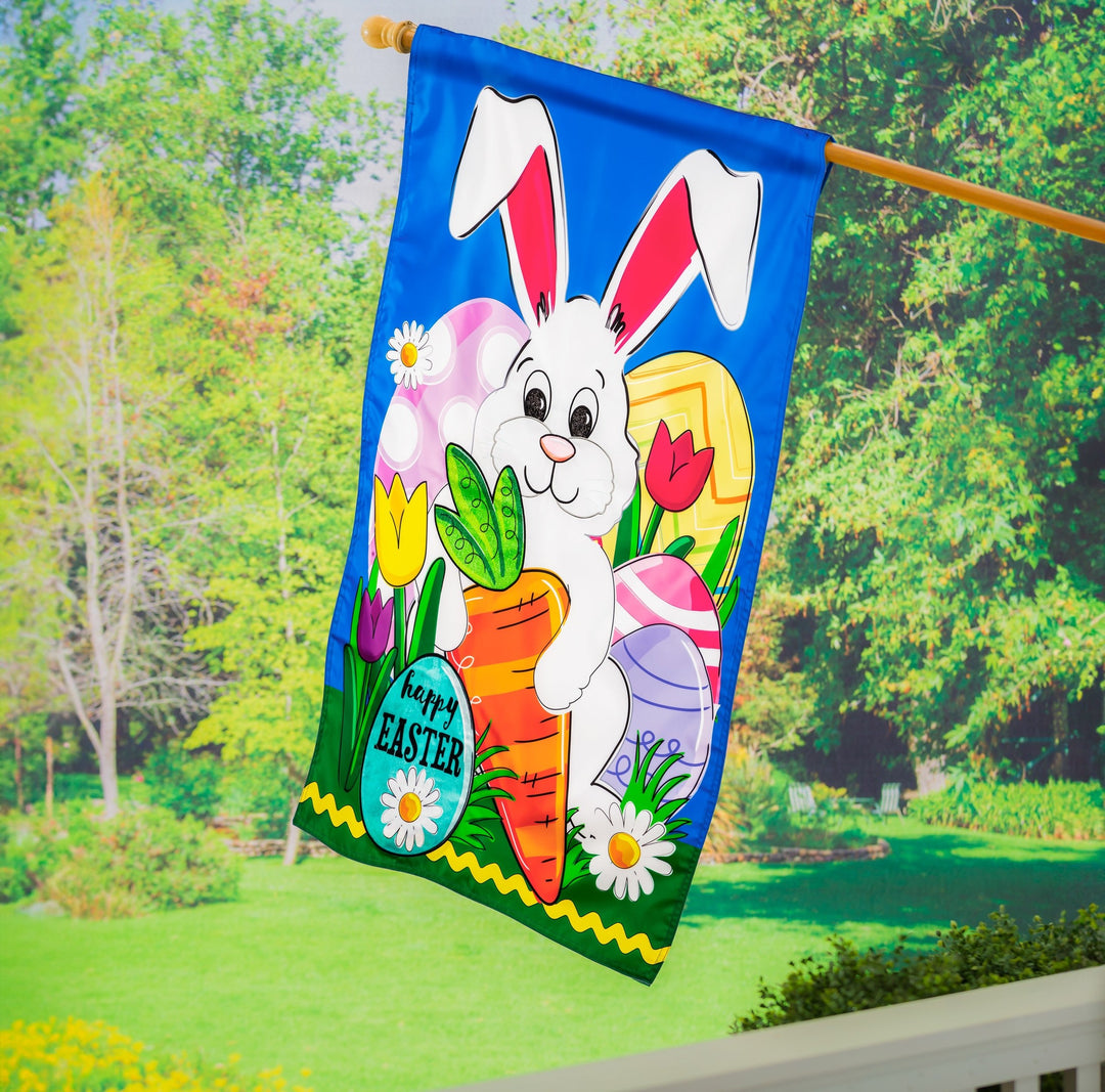 Happy Easter Bunny and Carrot Banner 2 Sided heartlandflags