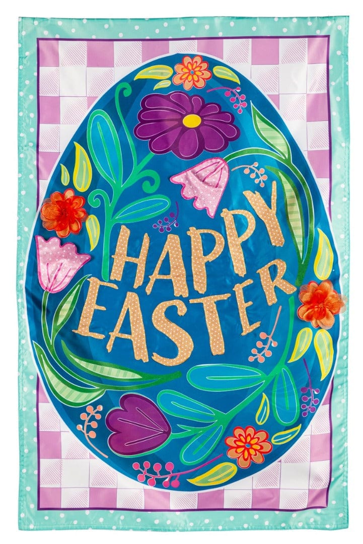 Happy Easter Egg Banner 2 Sided Applique House Flag heartlandflags