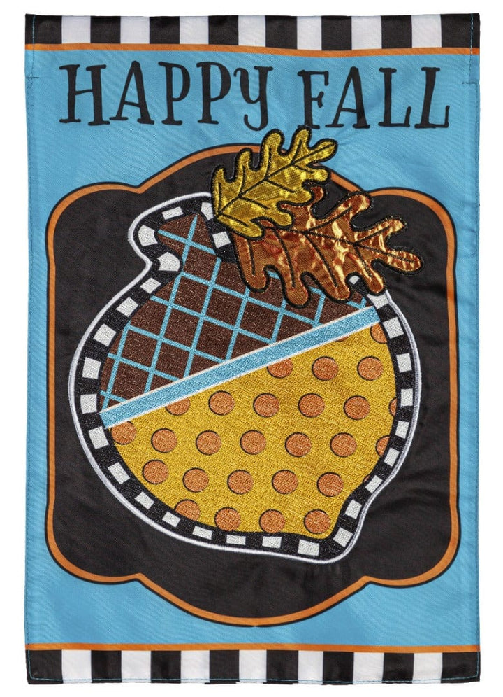 Happy Fall Acorn Garden Flag 2 Sided Applique heartlandflags