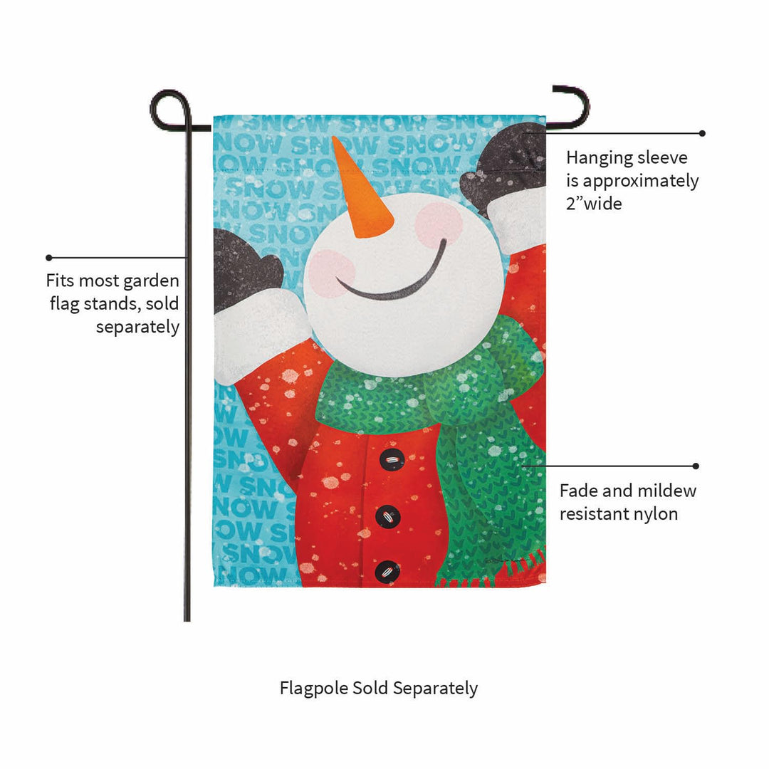 Happy Snowman Winter Garden Flag 2 Sided heartlandflags