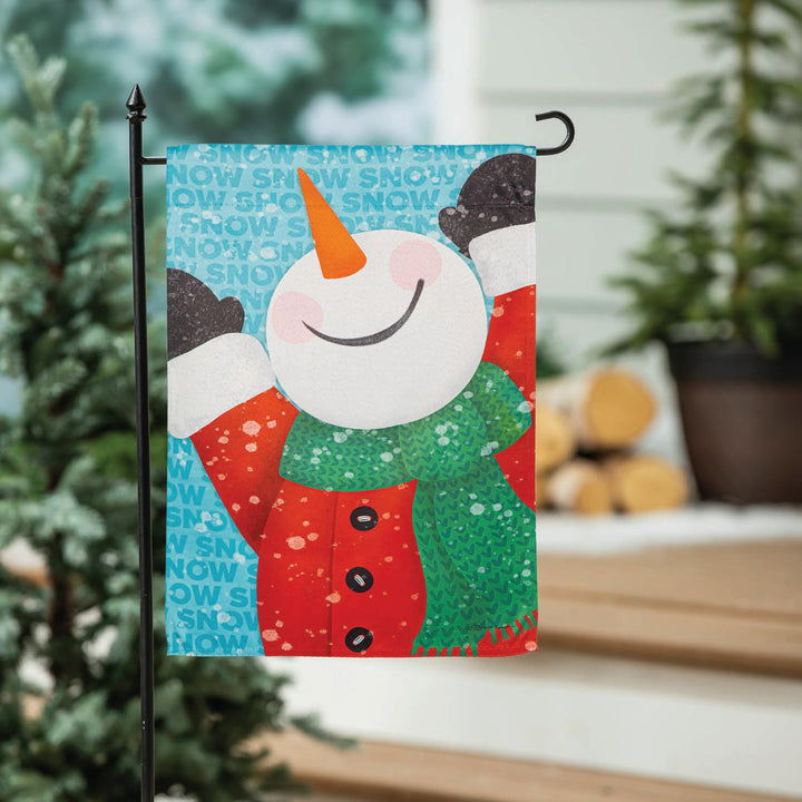 Happy Snowman Winter Garden Flag 2 Sided heartlandflags