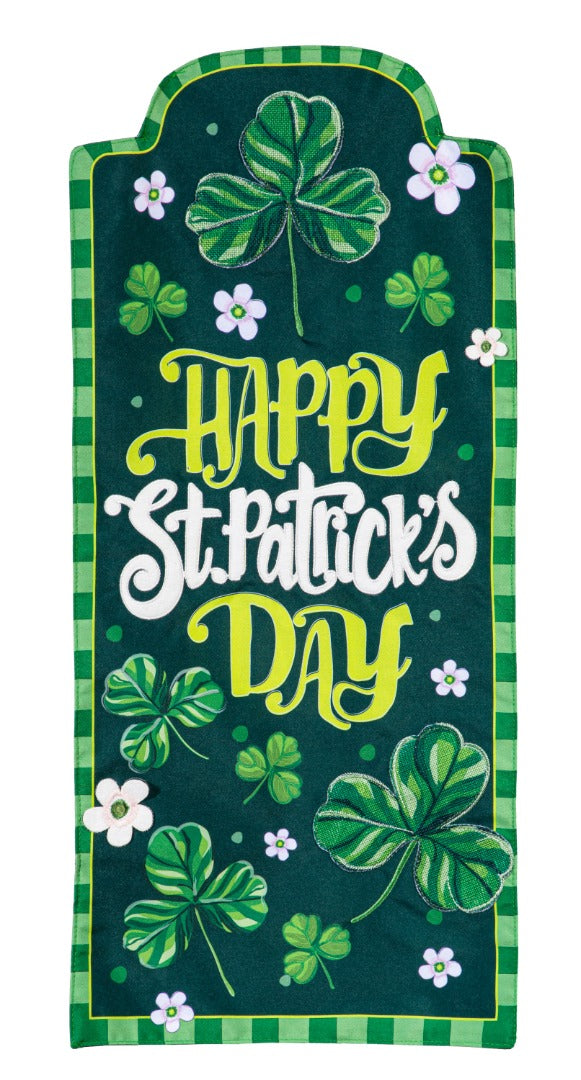 Happy St Patrick's Day Shamrocks Long Garden Flag 2 Sided heartlandflags