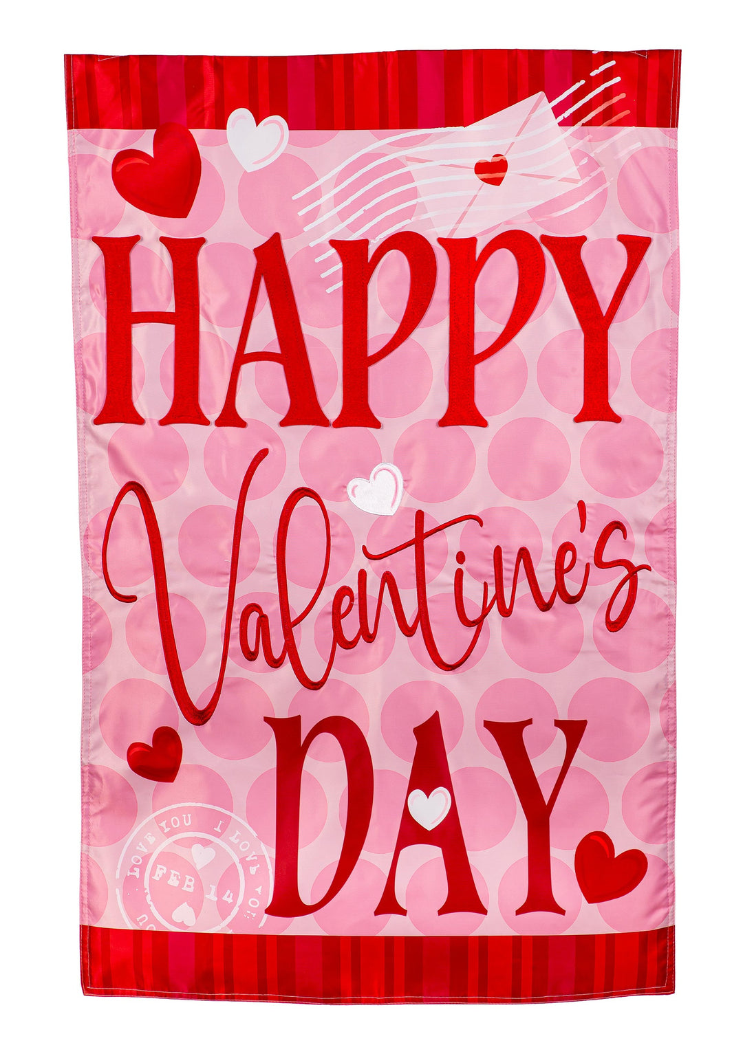 Happy Valentine's Day Hearts Banner 2 Sided heartlandflags