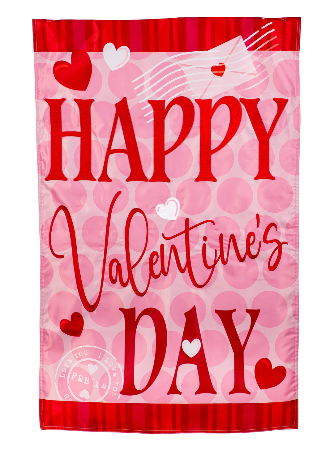 Happy Valentine's Day Hearts Garden Flag 2 Sided heartlandflags