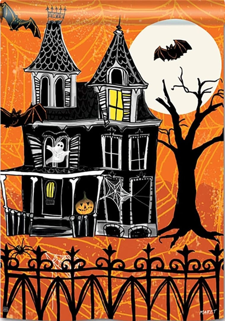 Haunted House Halloween Banner 2 Sided House Flag heartlandflags