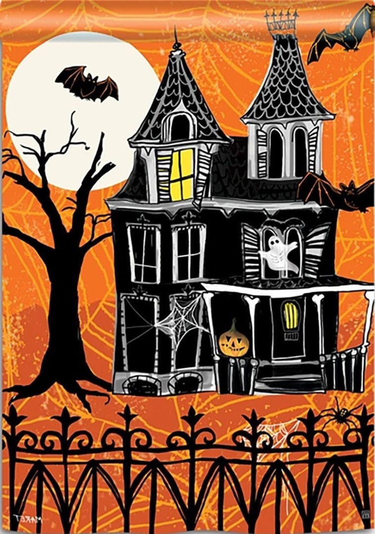 Haunted House Halloween Banner 2 Sided House Flag heartlandflags