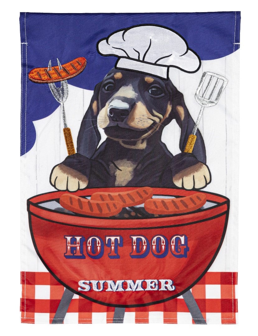 Hog Dog It's Summer Garden Flag 2 Sided Applique heartlandflags