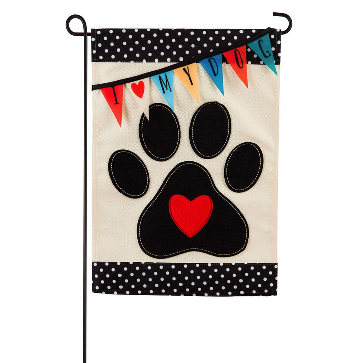 I Love My Dog Garden Flag 2 Sided heartlandflags