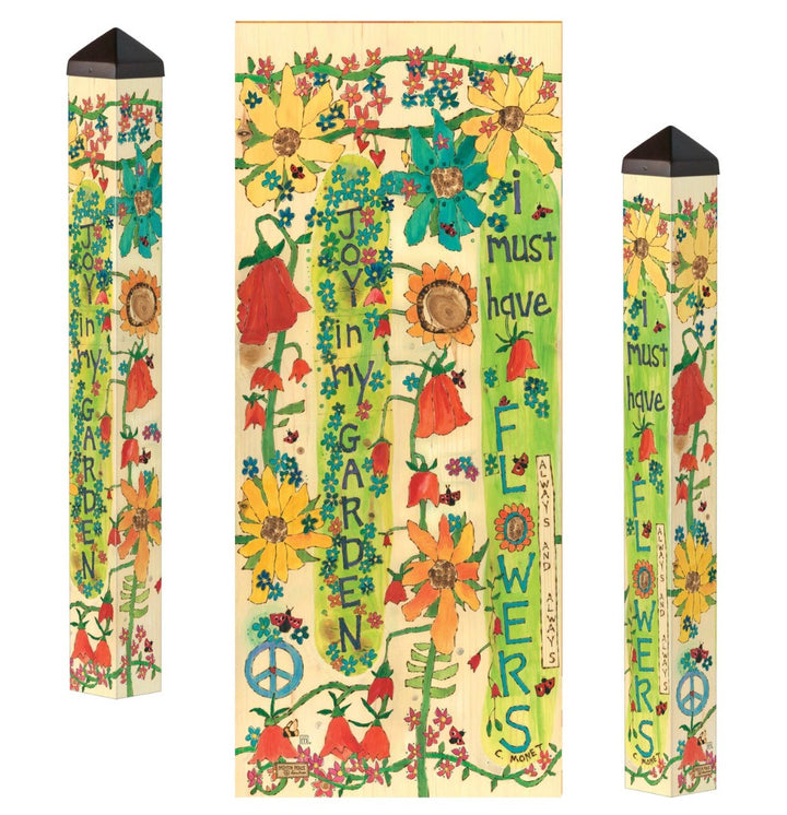 I Must Have Flowers Art Pole 40 Inches heartlandflags