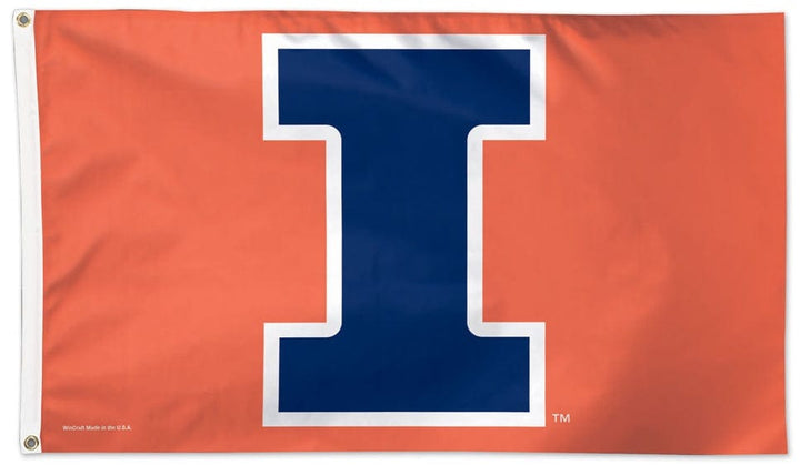 Illinois University Flag 3x5 Logo Only Orange heartlandflags