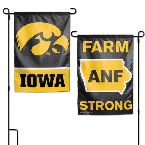 Iowa Hawkeyes ANF 2 Sided Garden Flag Farm Strong heartlandflags