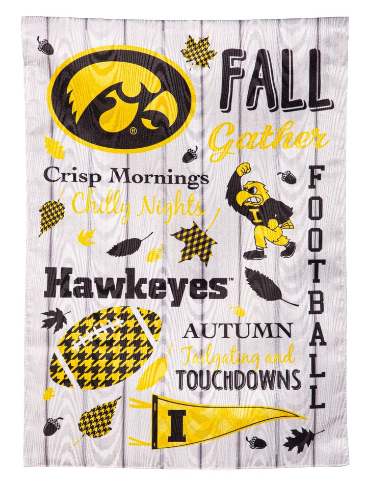 Iowa Hawkeyes Fall Garden Flag 2 Sided heartlandflags