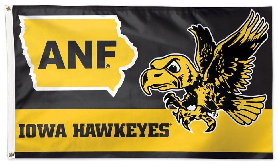 Iowa Hawkeyes Flag 3x5 ANF Vintage Logo 2 Sided heartlandflags