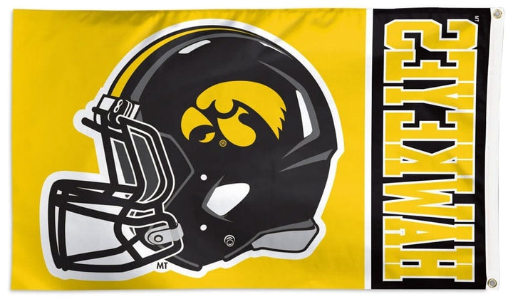 Iowa Hawkeyes Flag 3x5 Black Helmet heartlandflags