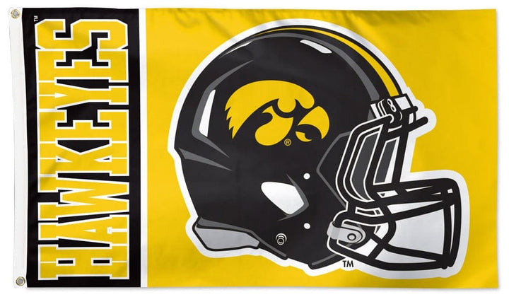 Iowa Hawkeyes Flag 3x5 Black Helmet heartlandflags