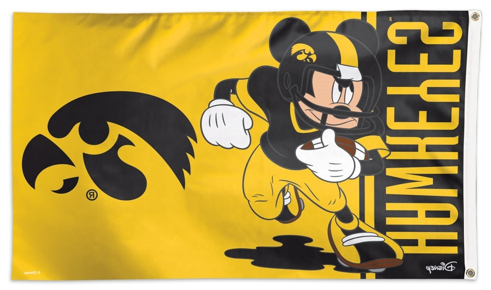 Iowa Hawkeyes Flag 3x5 Mickey Mouse Football heartlandflags