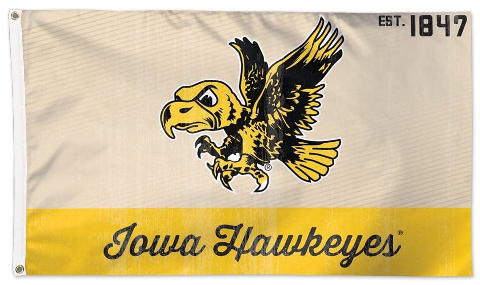 Iowa Hawkeyes Flag 3x5 Vintage Herky Logo heartlandflags