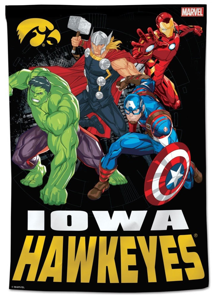 Iowa Hawkeyes Flag House Banner Marvel Avengers heartlandflags