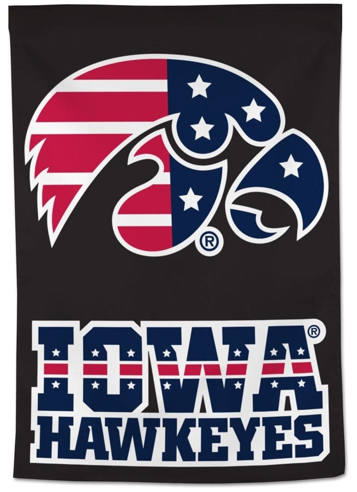 Iowa Hawkeyes Flag Patriotic House Banner heartlandflags