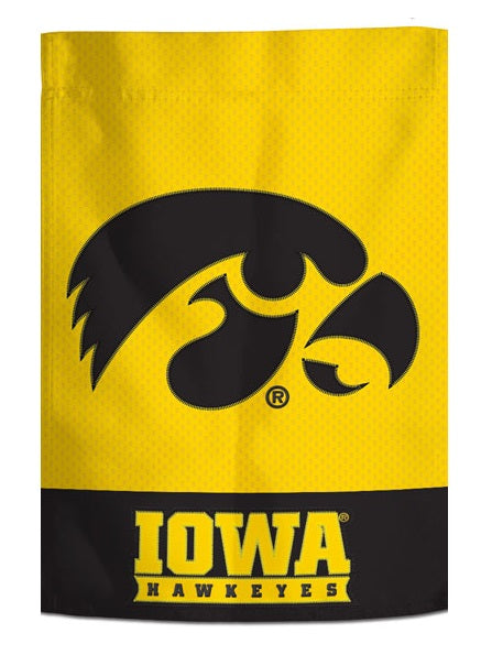 Iowa Hawkeyes Garden Flag Embroidered 2 Sided heartlandflags