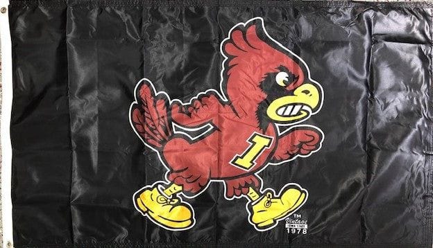 Iowa State Flag 3x5 Angry Cy 2 Sided Black heartlandflags