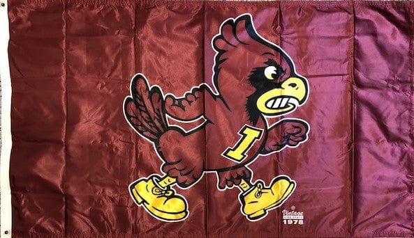 Iowa State Flag 3x5 Angry Cy 2 Sided Cardinal heartlandflags