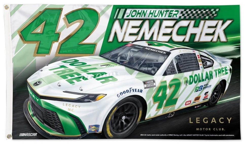 JH Nemechek Flag 3x5 Dollar Tree Race Car 2024 heartlandflags