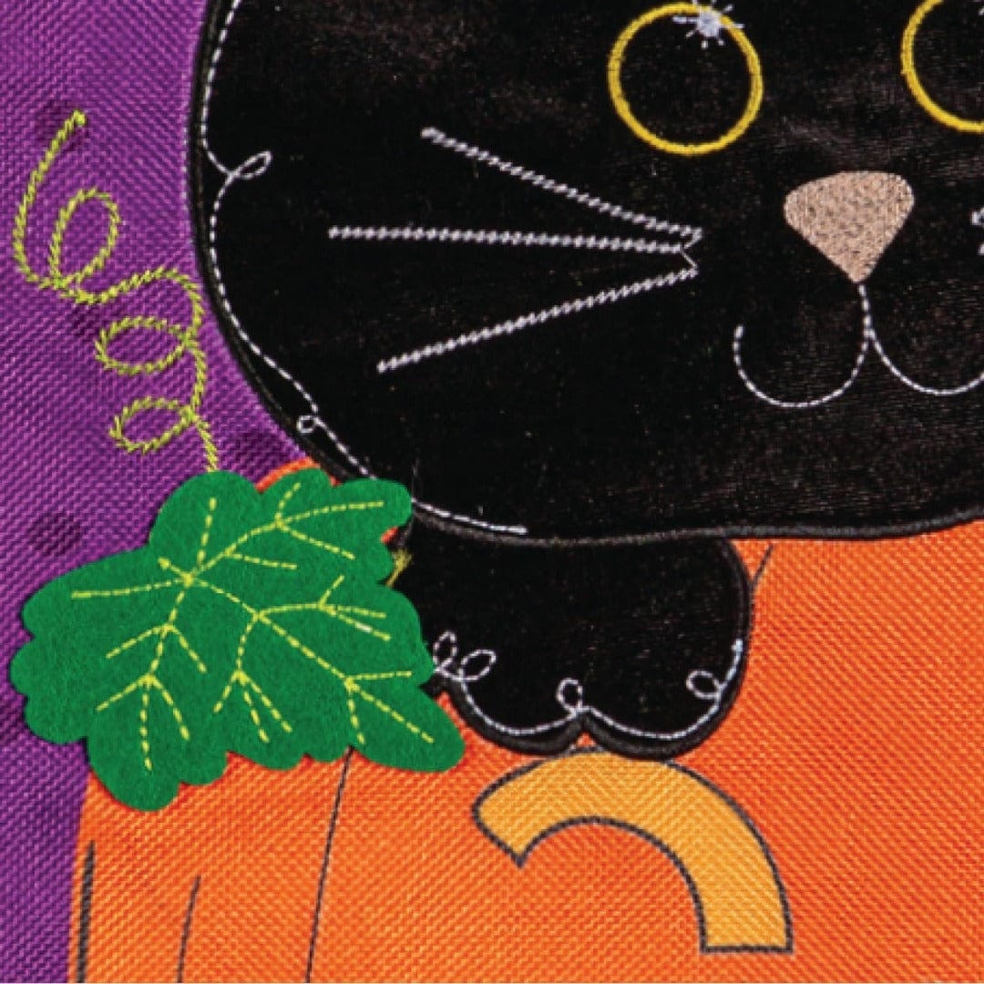 Jack O'Lantern Black Cat Halloween Garden Flag 2 Sided heartlandflags