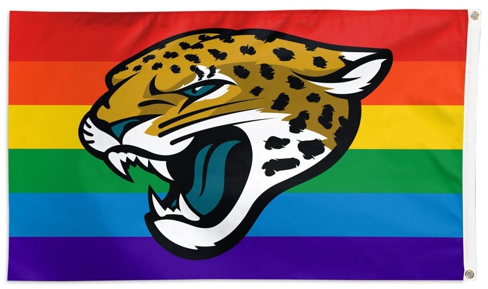 Jacksonville Jaguars Flag 3x5 Pride Rainbow heartlandflags