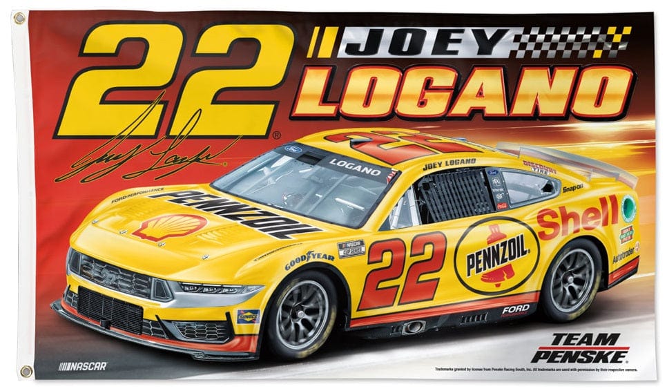 Joey Logano Flag 3x5 Pennzoil Race Car 2024 heartlandflags