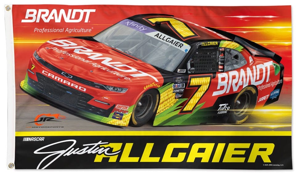 Justin Allgaier Flag 3x5 Brandt 2024 Race Car heartlandflags