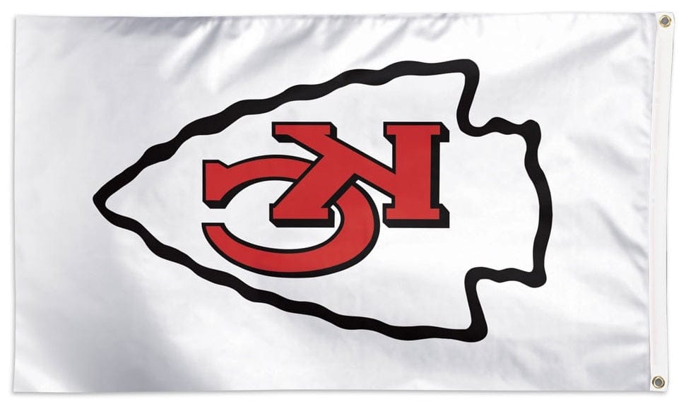 Kansas City Chiefs Flag 3x5 Logo White heartlandflags