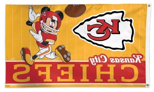 Kansas City Chiefs Flag 3x5 Mickey Mouse Football heartlandflags