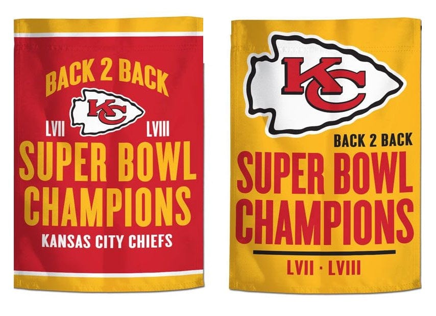 Kansas City Chiefs Garden Flag 2 Sided Back 2 Back Super Bowl Champions heartlandflags