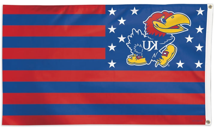 Kansas Jayhawks Flag 3x5 Americana Stars And Stripes heartlandflags