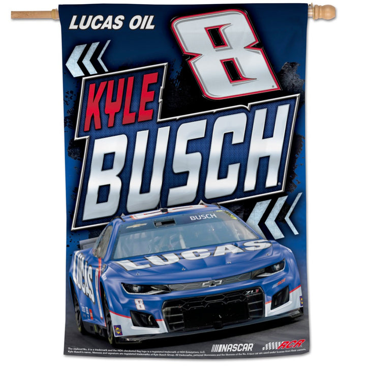 Kyle Busch Banner Lucas Oil Race Car 2025 heartlandflags