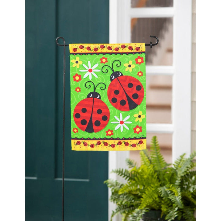 Ladybug Pair Summer Garden Flag 2 Sided heartlandflags